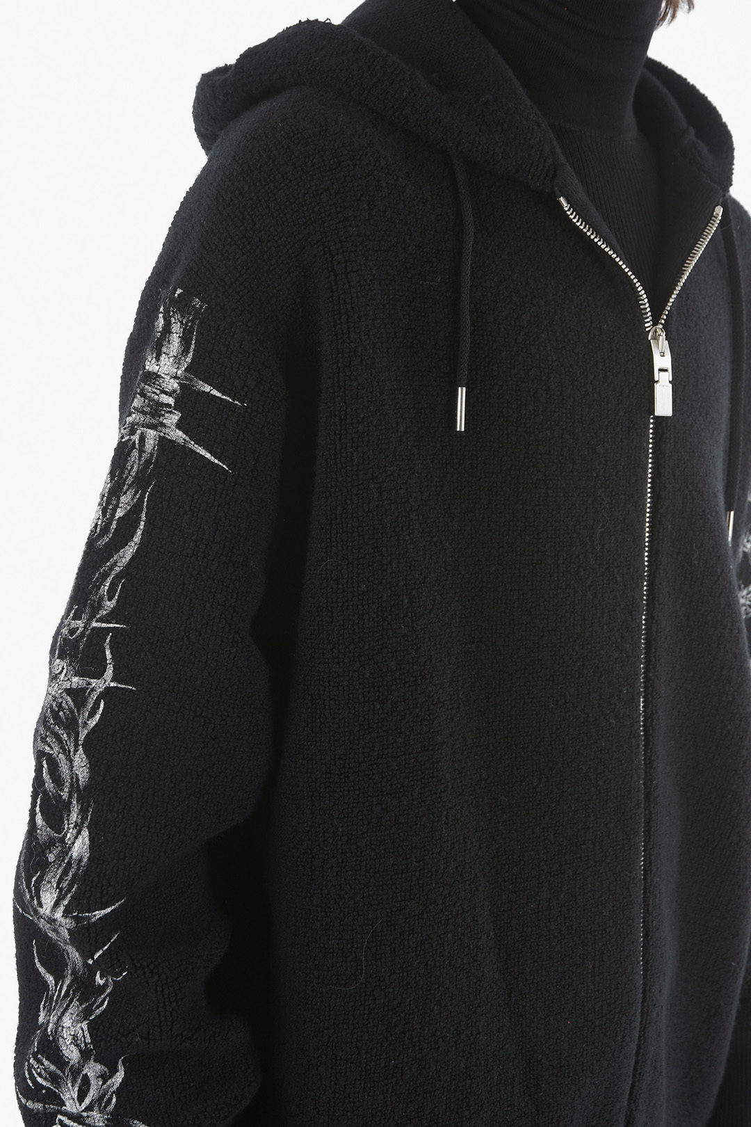 Givenchy Zip-up Hooded Sweatshirt in Bouclé Cotton with Contrasting Logo  men - Glamood Outlet