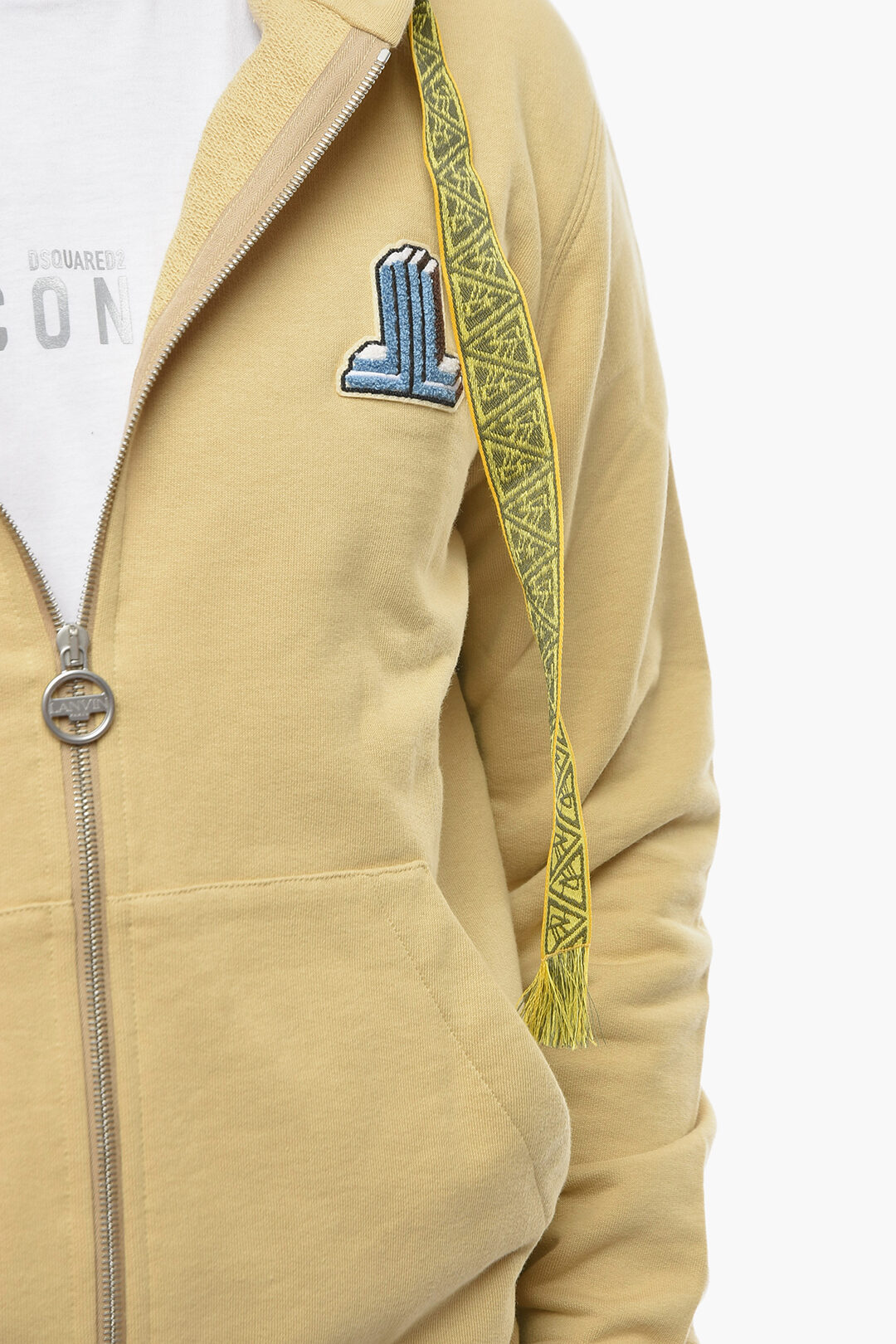 Logo-patch Zip-up Padded Coat