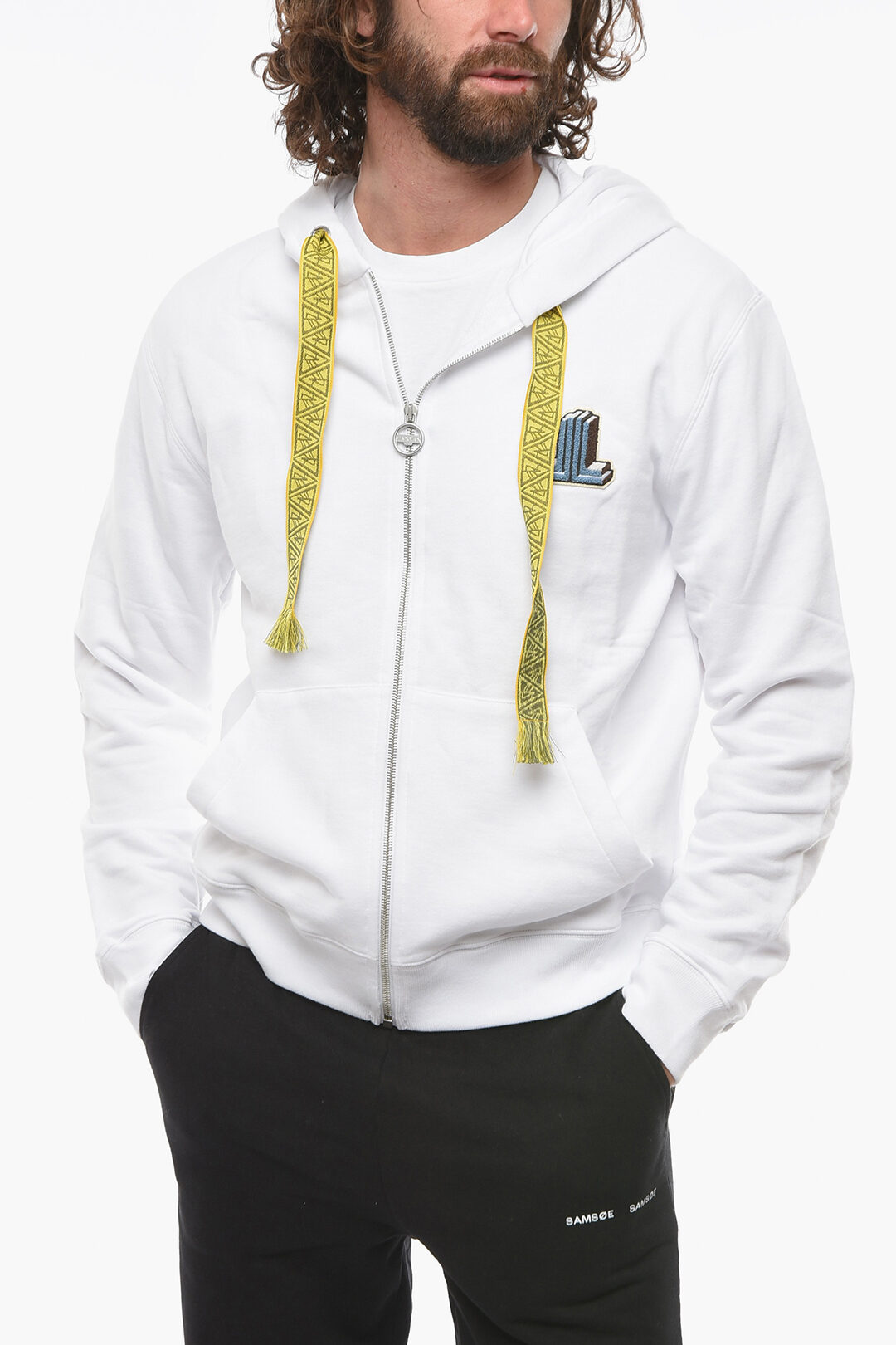 パーカー・フーディ LANVIN SS25 Logo hoodie (RMHO0001J171P25 10) LANVIN hooded sweatshirt with zipper Black Lanvin