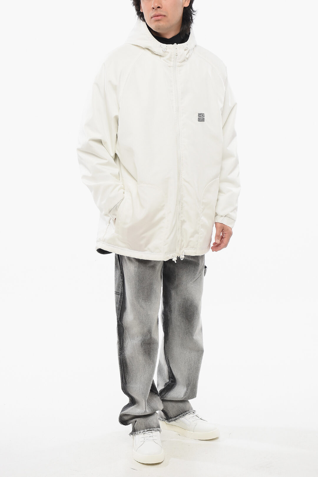 Givenchy Zip-up Padded Parka Jacket with Embroidered Logo
