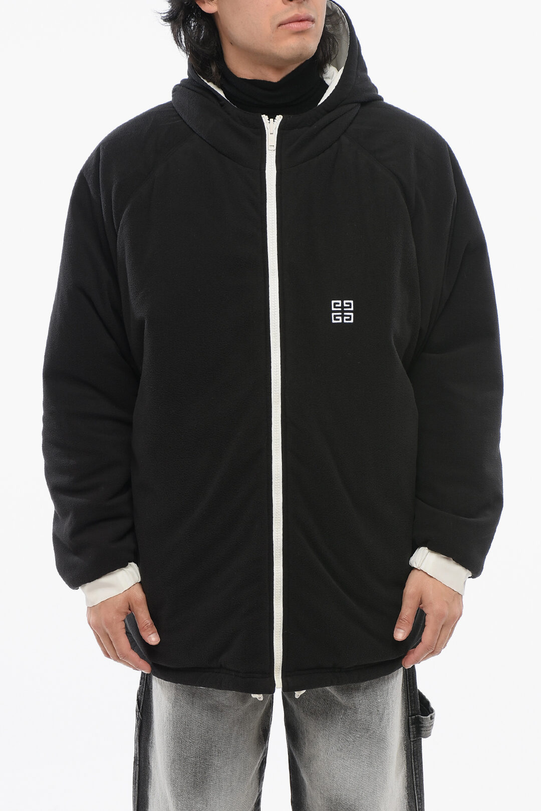 パーカー・フーディ GIVENCHY FW25 PARKA WITH LOGO (BM01D1164Z 305) Givenchy Zip-up Padded Parka Jacket with Embroidered Logo