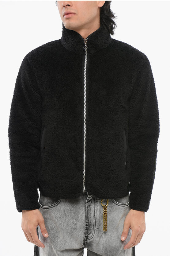 Rag & Bone Zip-up Sherpa Sweatshirt With Nylon Details