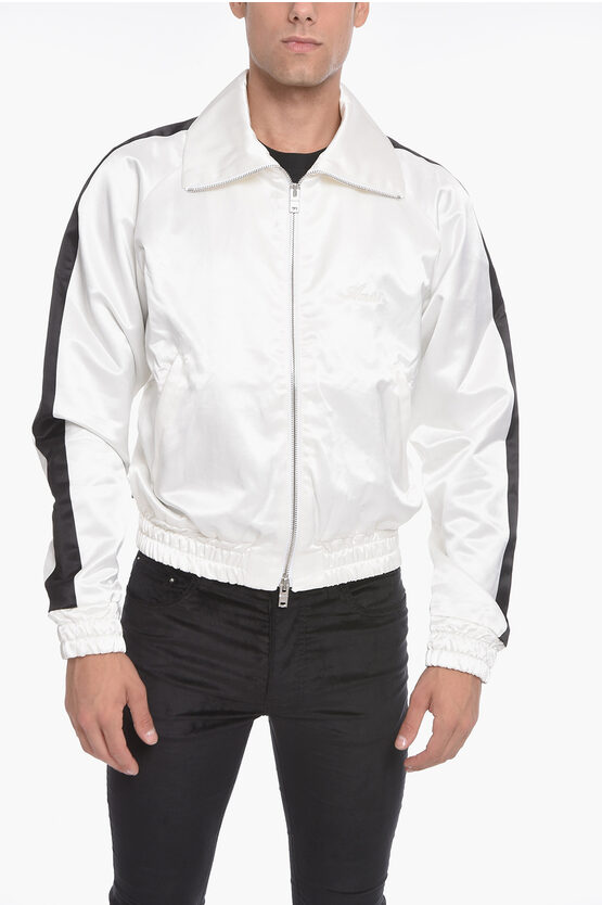 Amiri Zip-up Track Jacket With Embroidered Logo In White