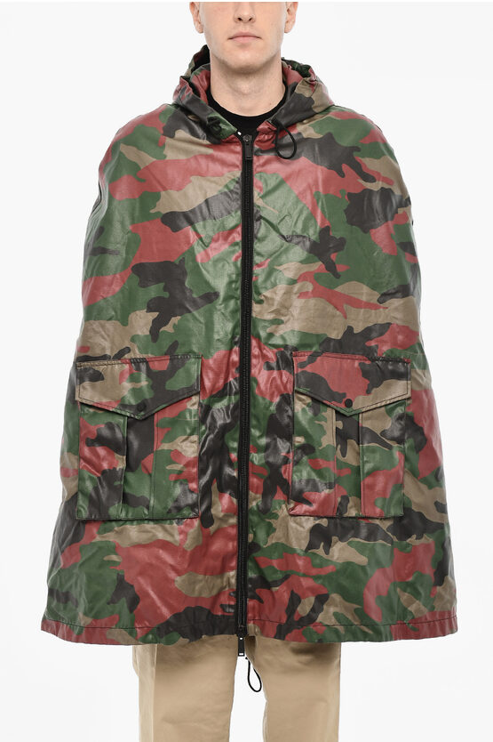 Dsquared2 Zipped Closue Camouflage Motif Cape