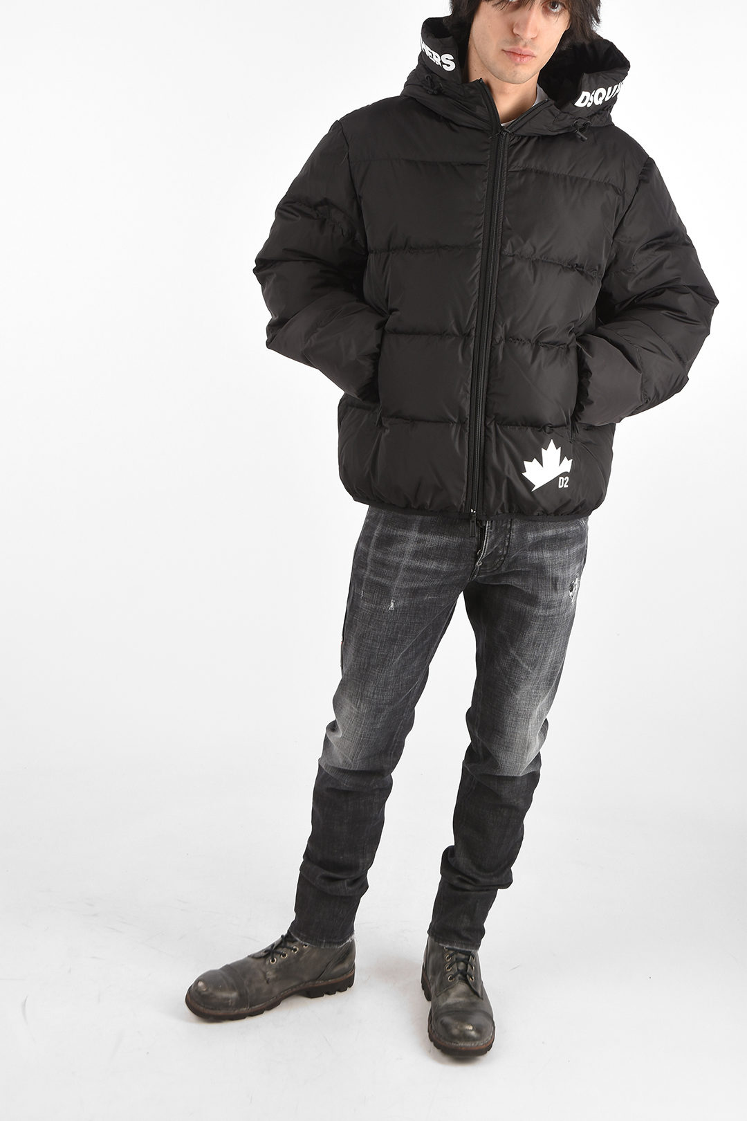 Dsquared2 zipped closure down jacket with hood men Glamood Outlet