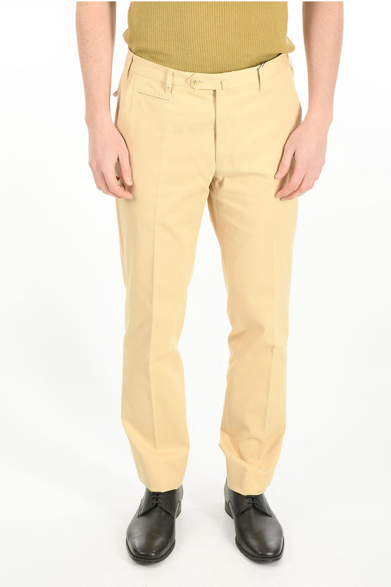 CORNELIANI ZIPPED POCKET LEADER COTTON PANTS 