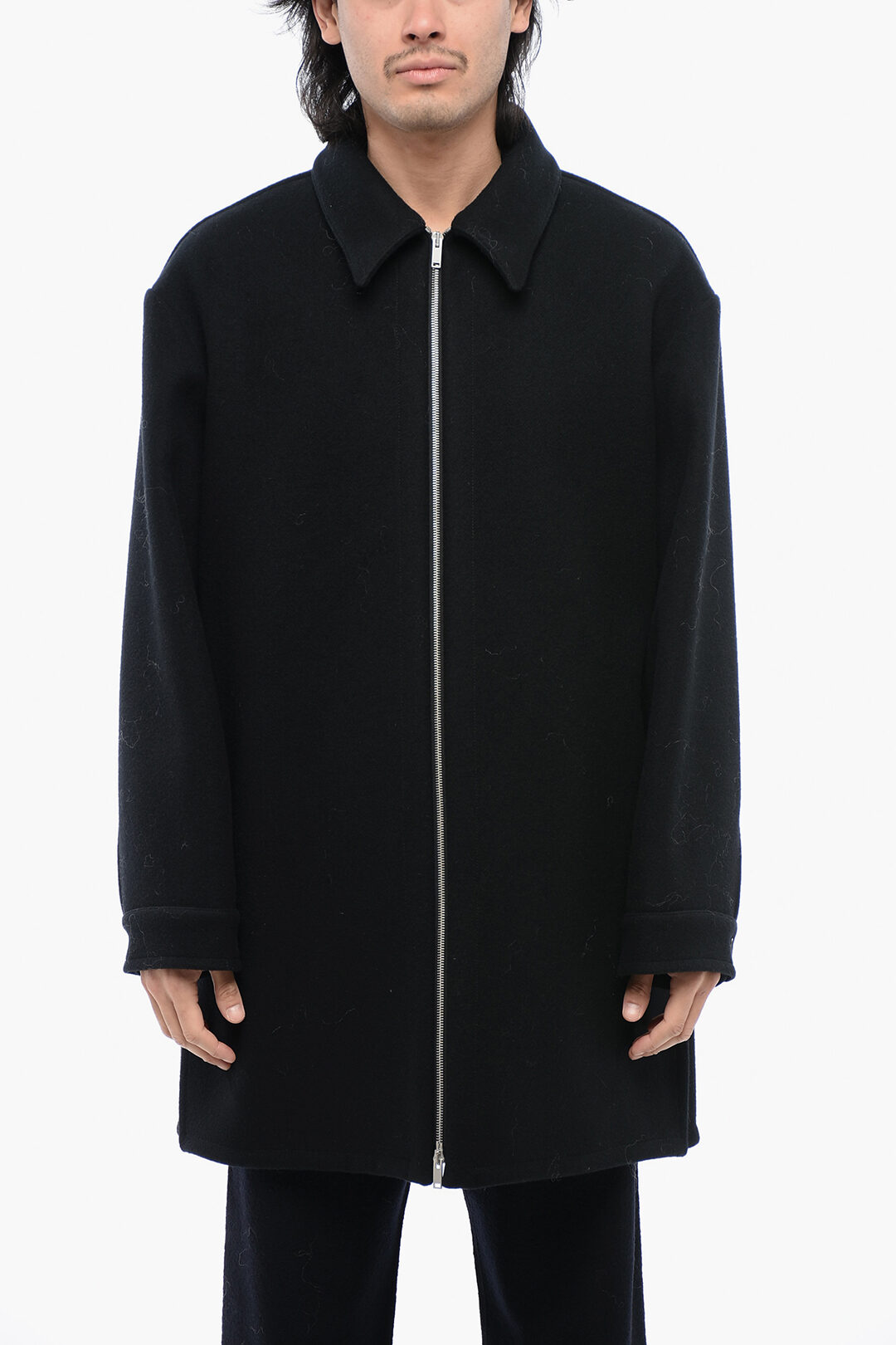 Jil Sander Zipped Wool Coat men - Glamood Outlet Jil Sander Zipped Wool Coat men - Glamood Outlet