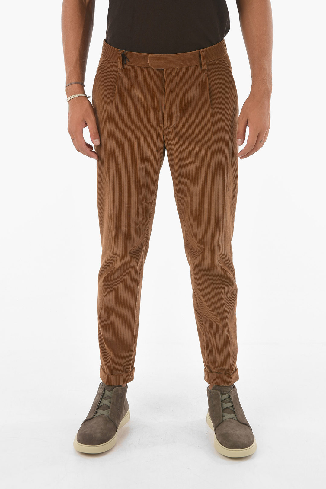 LL Bean Corduroy Pants Trousers Mens 38 X 30 Brown Cotton Cuffed Pleated |  eBay