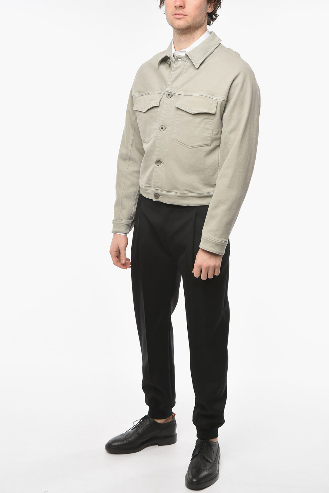 smeg様 SUMMER FRENCH COLLAR JEAN JACKET Shearling denim jacket - Men | MANGO OUTLET Netherlands