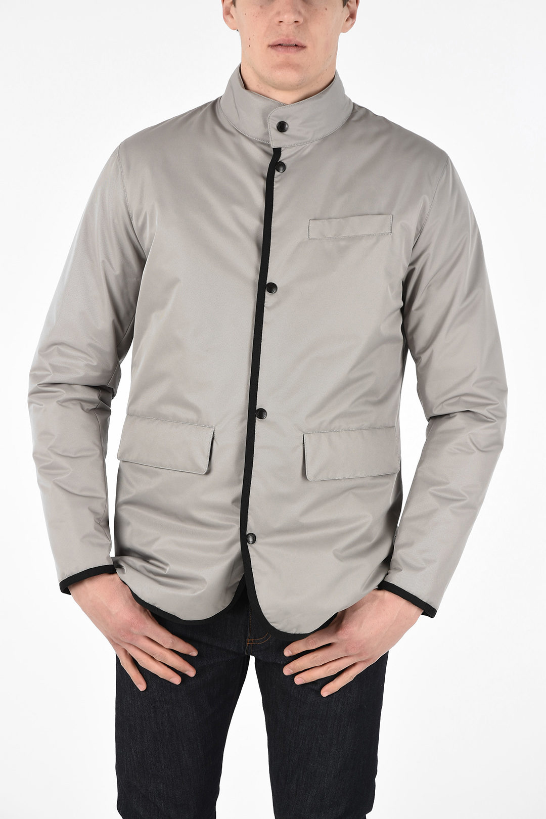 ZZEGNA Reversible Jacket with Snap Button Closure