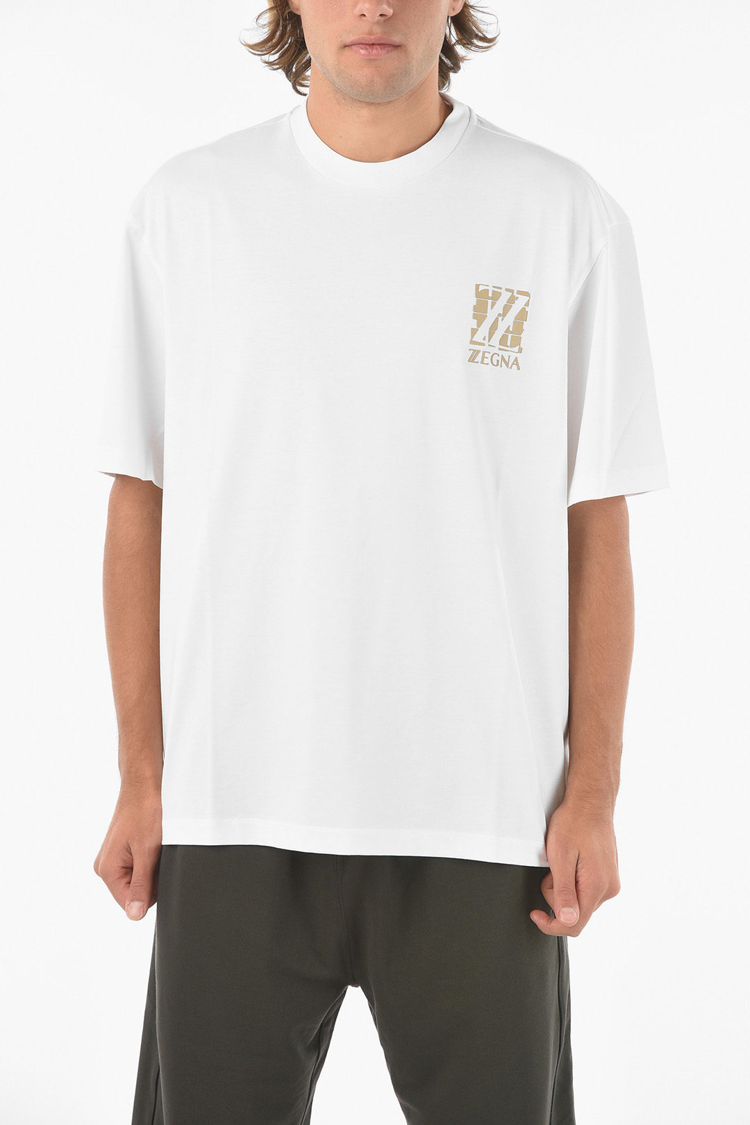 ZZEGNA Short Sleeved Logo Printed T-shirt