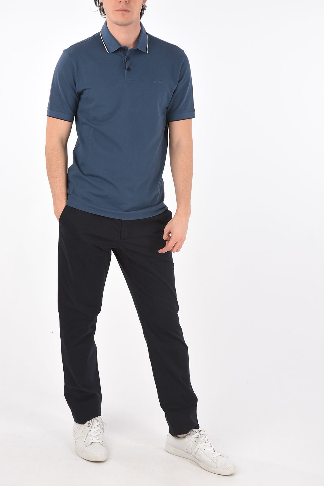 Ermenegildo Zegna ZZEGNA stretch cotton 3 button polo shirt