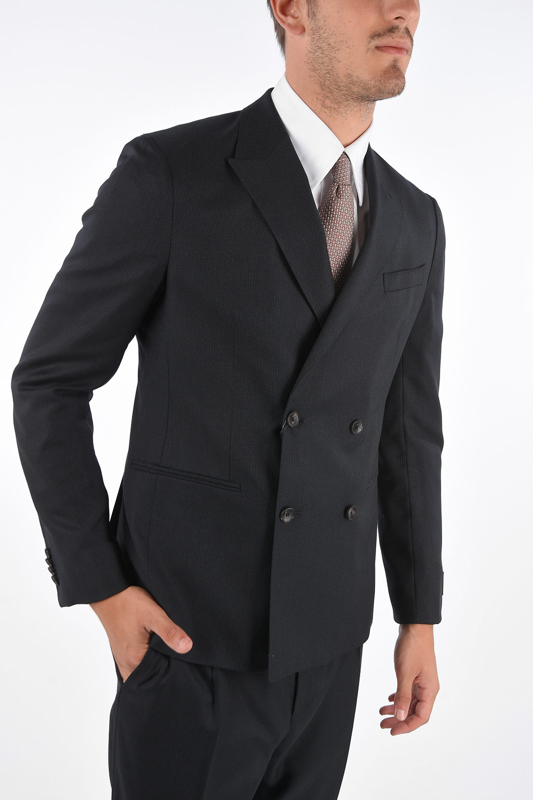 Z Zegna Two Buttons Single-breasted Suit In Wool in Black for Men Mens Clothing Jackets Blazers 