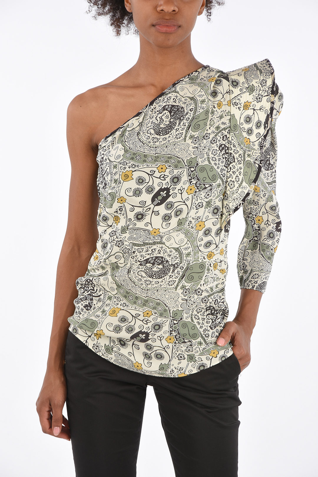 Floral top isabel discount marant one shoulder